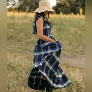 Harly Jae Celeste Blue Plaid Maxi Dress